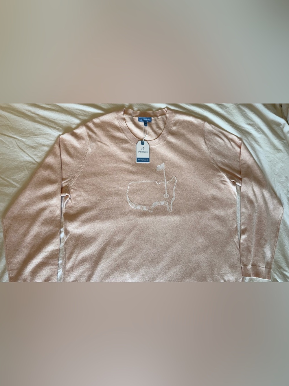 Magnolia Lane Women’s Light Pink Crewneck Sweater with Masters Logo 2026